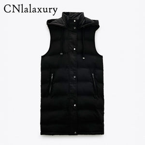 CNLALAXURY Women Cotton Sleeveless Coat
