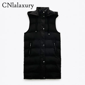 CNLALAXURY Women Cotton Sleeveless Coat