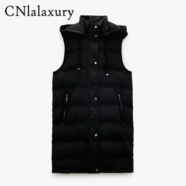CNLALAXURY Women Cotton Sleeveless Coat