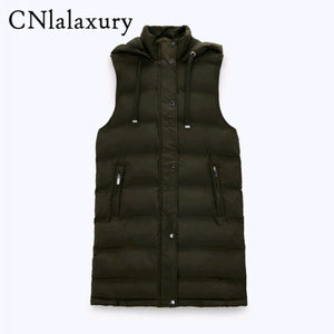 CNLALAXURY Women Cotton Sleeveless Coat
