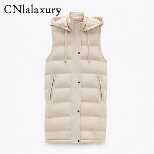 CNLALAXURY Women Cotton Sleeveless Coat