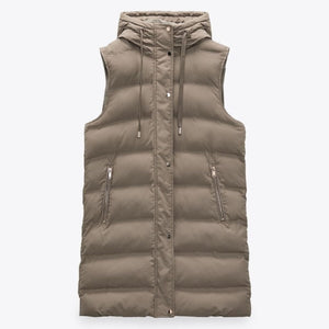 CNLALAXURY Women Cotton Sleeveless Coat