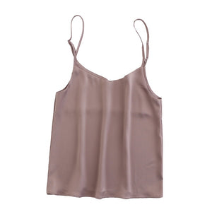 TANGADA Women V Neck Spaghetti Strap Crop Top