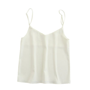 TANGADA Women V Neck Spaghetti Strap Crop Top