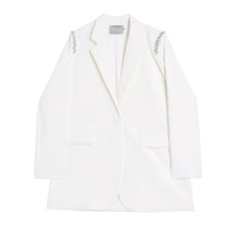 Load image into Gallery viewer, [EAM] Women Rhinestone Spliced Khaki Casual Blazer Jacket