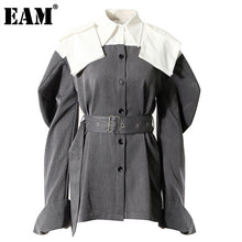 Load image into Gallery viewer, [EAM] Women Loose Fit Lantern Sleeve Coat