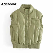 Load image into Gallery viewer, AACHOAE Women PU Faux Leather Button Up Sleeveless Vest