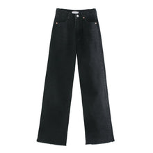 Load image into Gallery viewer, TANGADA Women High Waist Black Long Denim Jeans