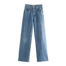 Load image into Gallery viewer, TANGADA Women High Waist Black Long Denim Jeans