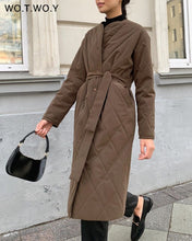 Load image into Gallery viewer, WOTWOY Women Long Cotton Padded Coat