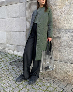WOTWOY Women Long Cotton Padded Coat