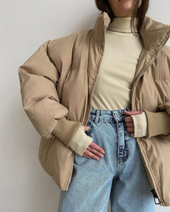 WOTWOY Women Cotton Liner Bubble Coat