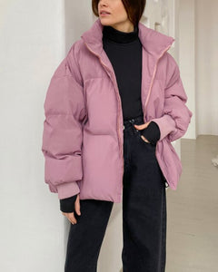 WOTWOY Women Cotton Liner Bubble Coat