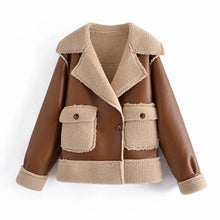 Load image into Gallery viewer, WIXRA Women Faux Leather Single Breasted Coat