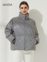 Load image into Gallery viewer, WIXRA Women Loose Snow Print Bomber Coat