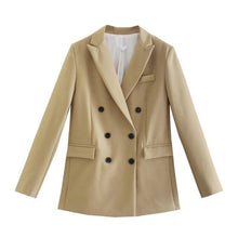 Load image into Gallery viewer, WIXRA Women Casual Double Breasted Vintage Blazer Coat + Pants Set