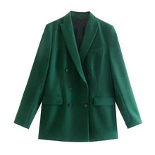 Load image into Gallery viewer, WIXRA Women Casual Double Breasted Vintage Blazer Coat + Pants Set