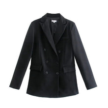 Load image into Gallery viewer, WIXRA Women Casual Double Breasted Vintage Blazer Coat + Pants Set