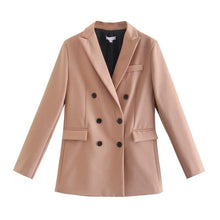 Load image into Gallery viewer, WIXRA Women Casual Double Breasted Vintage Blazer Coat + Pants Set