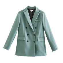 Load image into Gallery viewer, WIXRA Women Casual Double Breasted Vintage Blazer Coat + Pants Set