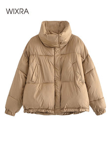 WIXRA Women Casual Puffer Bomber Coat