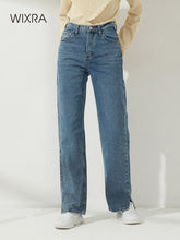 Load image into Gallery viewer, WIXRA Women Cotton Side Cut High Waist Jeans