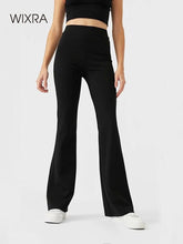 Load image into Gallery viewer, WIXRA Women Black Flare Stretchy Pants