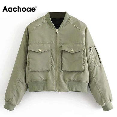 AACHOAE Women Padded Bomber Jacket