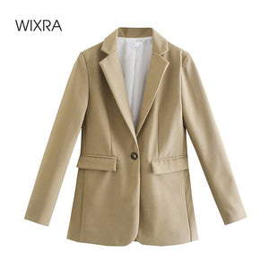 WIXRA Women Casual Single Button Vintage Coat