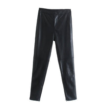 Load image into Gallery viewer, WIXRA Women Faux Leather High Waist Slim Pants