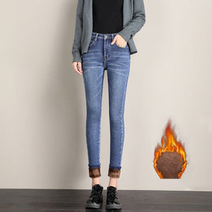 WIXRA Women Basic Vintage High Waist Long Denim Jeans