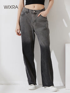 WIXRA Women Casual Long Straight Denim Jeans
