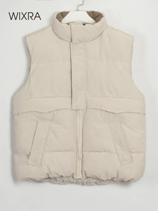 WIXRA Women Sleeveless Pockets Cotton Vest
