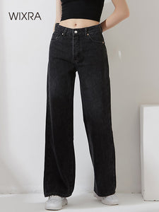 WIXRA Women Wide Leg Long Denim Jeans