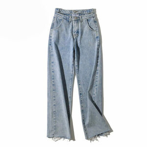 WIXRA Women High Waist Straight Denim Jeans