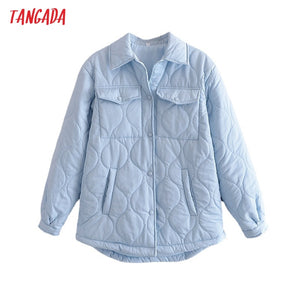 TANDADA Women Oversize Cotton Long Sleeve Padded Overcoat