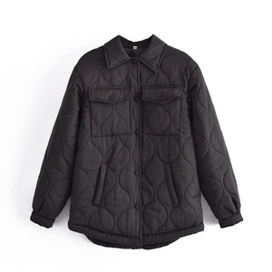 TANDADA Women Oversize Cotton Long Sleeve Padded Overcoat