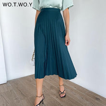 Load image into Gallery viewer, WOTWOY Women Mid-Long Pleated Vintage Skirt