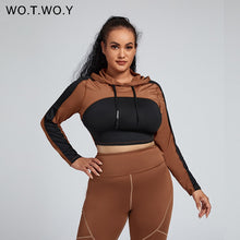 Load image into Gallery viewer, WOTWOY Women Cropped Plus Size Lightweight Hoodie