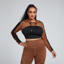 Load image into Gallery viewer, WOTWOY Women Cropped Plus Size Lightweight Hoodie