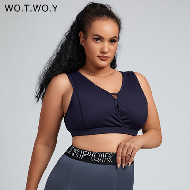 WOTWOY Women Padded Hollow Out Plus Size Bra