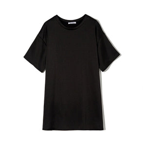 WOTWOY Women Oversized Satin Top