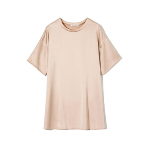 WOTWOY Women Oversized Satin Top