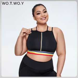 WOTWOY Women Elastic Waist Breathable Plus Size Bra