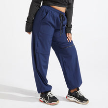 Load image into Gallery viewer, WOTWOY Women Royal Blue Straight Loose Plus Size Pants