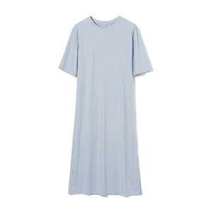 WOTWOY Women Loose Straight Casual Mid Calf Dress