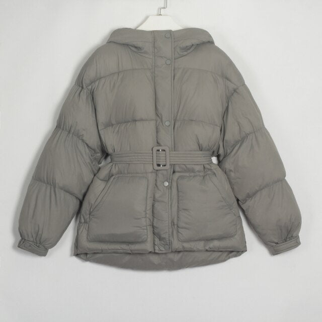 WIXRA Women Hooded Coat With Belt