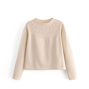 WIXRA Women O-Neck Hollow Out Sweater