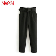 Load image into Gallery viewer, TANGADA Mid Waist Sashes Pocket Drawstring Pants
