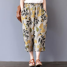 Load image into Gallery viewer, ZANZEA Vintage Linen Floral Cropped Pants